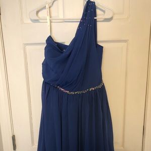 Royal Blue One Shoulder Bridesmaid Dress